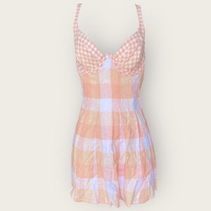 For Love And Lemons orange gingham summer dress